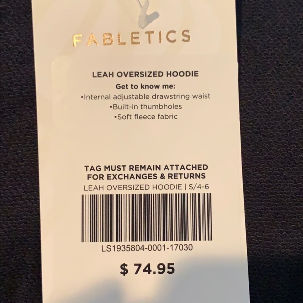 Fabletics black oversized tunic length hoodie NWT - image 7